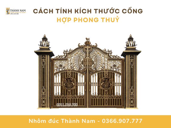 Cách tính kích thước cổng nhôm đúc hợp phong thủy
