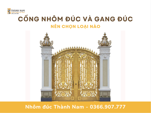 cổng nhôm đúc và cổng gang đúc