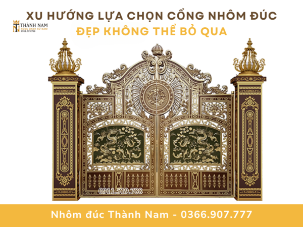 lắp đặt và hoàn thiện cổng nhôm đúc